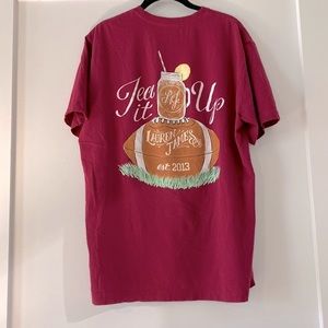 Lauren James short sleeve “Tea it up” graphic tee | burgundy | large